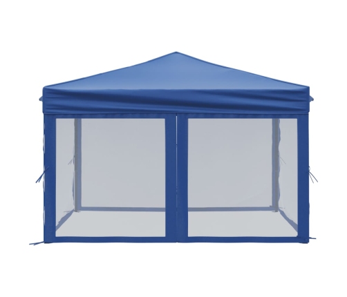 Carpa para fiestas plegable con paredes laterales azul 3x3 m