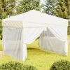 Carpa para fiestas plegable con paredes laterales crema 3x3 m