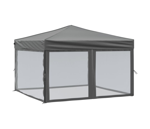 Carpa para fiestas plegable con paredes gris antracita 3x3 m