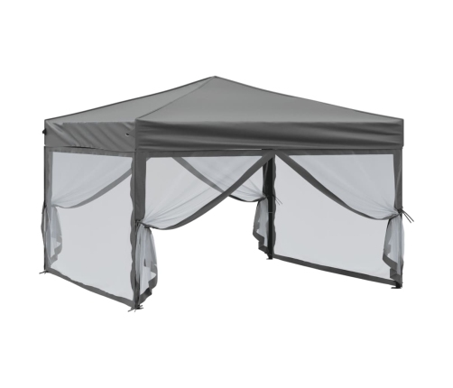 Carpa para fiestas plegable con paredes gris antracita 3x3 m