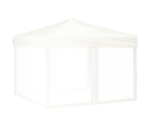 Carpa para fiestas plegable con paredes laterales blanca 3x3 m