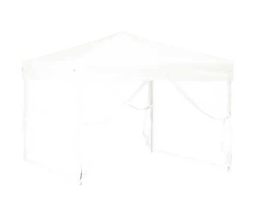 Carpa para fiestas plegable con paredes laterales blanca 3x3 m