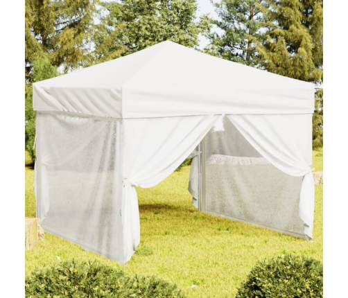 Carpa para fiestas plegable con paredes laterales blanca 3x3 m