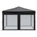 Carpa para fiestas plegable con paredes laterales negra 3x3 m