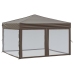 Carpa para fiestas plegable con paredes gris taupé 3x3 m