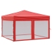 Carpa para fiestas plegable con paredes laterales rojo 3x3 m