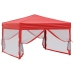 Carpa para fiestas plegable con paredes laterales rojo 3x3 m