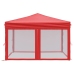 Carpa para fiestas plegable con paredes laterales rojo 3x3 m