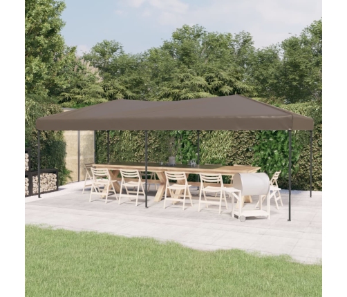 Carpa para fiestas plegable gris taupe 3x6 m