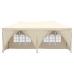 Carpa para fiestas plegable con paredes laterales crema 3x6 m