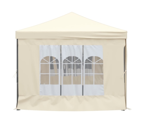 Carpa para fiestas plegable con paredes laterales crema 3x6 m