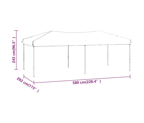 Carpa para fiestas plegable con paredes laterales crema 3x6 m