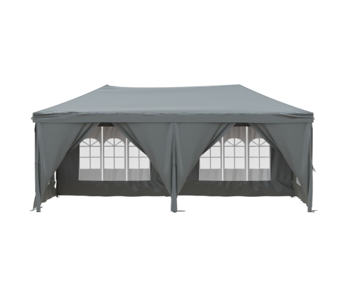 Carpa para fiestas plegable con paredes gris antracita 3x6 m