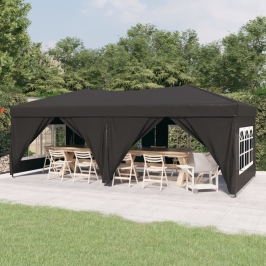 Carpa para fiestas plegable con paredes gris antracita 3x6 m