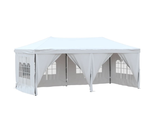 Carpa para fiestas plegable con paredes laterales blanca 3x6 m