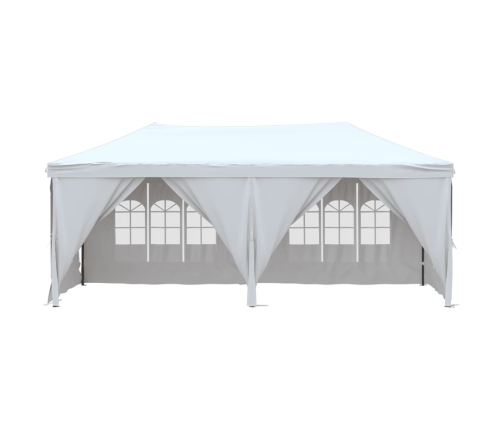 Carpa para fiestas plegable con paredes laterales blanca 3x6 m