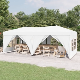 Carpa para fiestas plegable con paredes laterales blanca 3x6 m