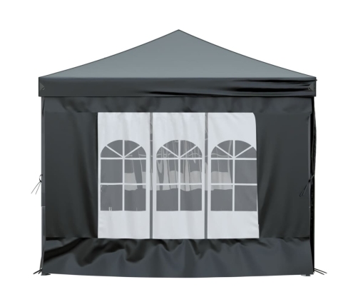 Carpa para fiestas plegable con paredes laterales negra 3x6 m