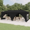 Carpa para fiestas plegable con paredes laterales negra 3x6 m