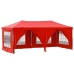 Carpa para fiestas plegable con paredes laterales rojo 3x6 m