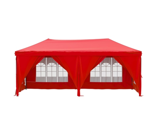 Carpa para fiestas plegable con paredes laterales rojo 3x6 m