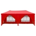 Carpa para fiestas plegable con paredes laterales rojo 3x6 m