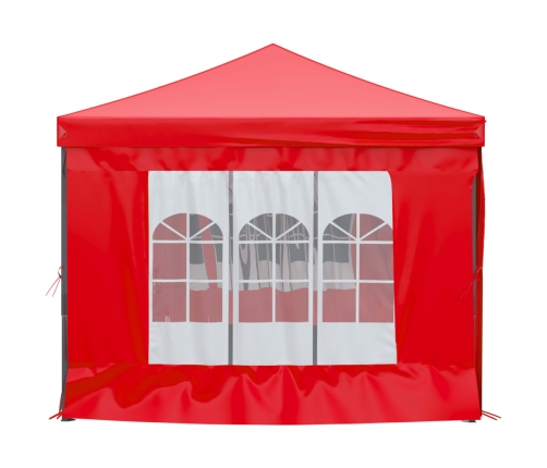 Carpa para fiestas plegable con paredes laterales rojo 3x6 m