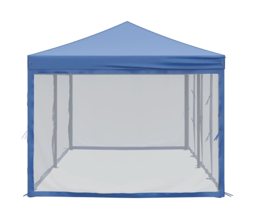 Carpa para fiestas plegable con paredes laterales azul 3x6 m