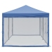 Carpa para fiestas plegable con paredes laterales azul 3x6 m