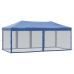 Carpa para fiestas plegable con paredes laterales azul 3x6 m