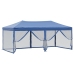 Carpa para fiestas plegable con paredes laterales azul 3x6 m