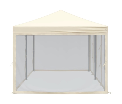 Carpa para fiestas plegable con paredes laterales crema 3x6 m