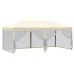 Carpa para fiestas plegable con paredes laterales crema 3x6 m