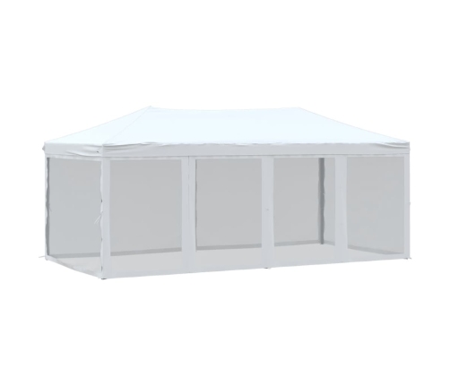 Carpa para fiestas plegable con paredes laterales blanca 3x6 m