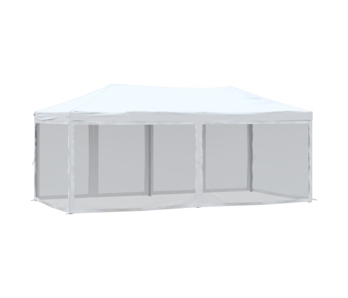 Carpa para fiestas plegable con paredes laterales blanca 3x6 m