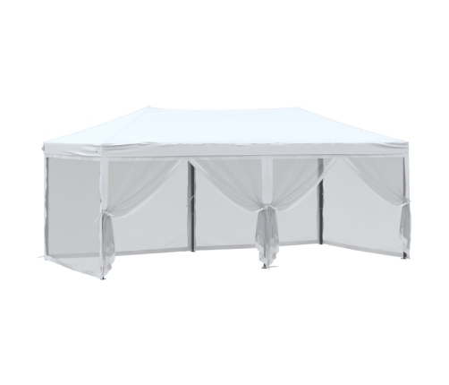 Carpa para fiestas plegable con paredes laterales blanca 3x6 m