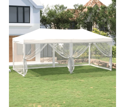 Carpa para fiestas plegable con paredes laterales blanca 3x6 m