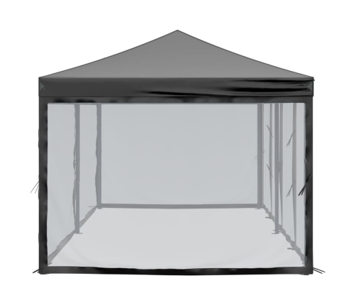 Carpa para fiestas plegable con paredes laterales negra 3x6 m