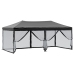 Carpa para fiestas plegable con paredes laterales negra 3x6 m