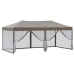 Carpa para fiestas plegable con paredes gris taupé 3x6 m