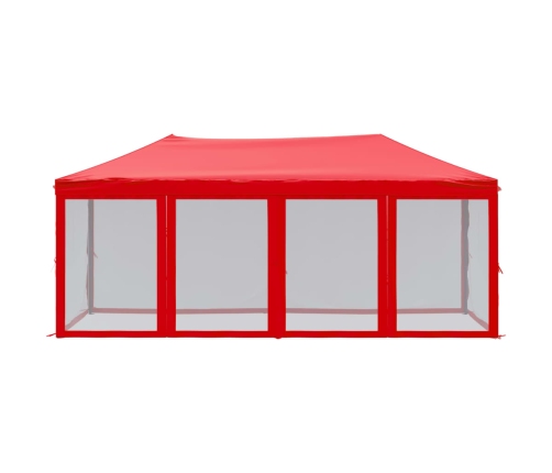 Carpa para fiestas plegable con paredes laterales rojo 3x6 m