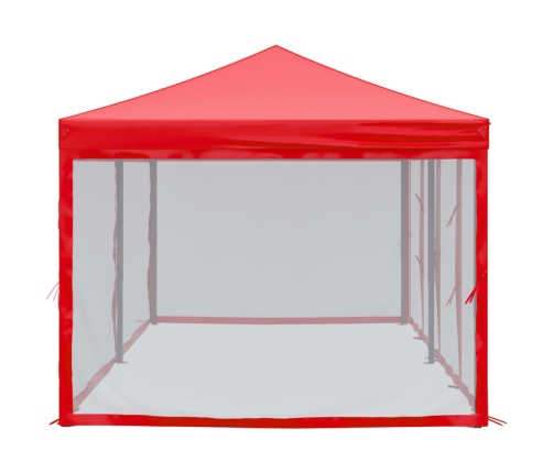 Carpa para fiestas plegable con paredes laterales rojo 3x6 m