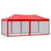 Carpa para fiestas plegable con paredes laterales rojo 3x6 m