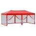 Carpa para fiestas plegable con paredes laterales rojo 3x6 m