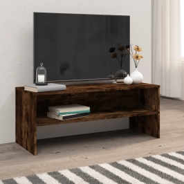 Mueble de TV madera contrachapada roble ahumado 100x40x40 cm