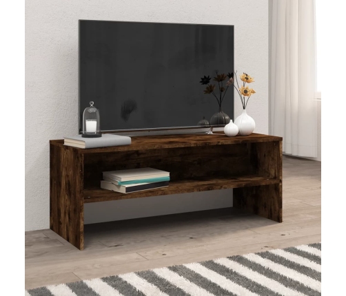 vidaXL Mueble de TV madera contrachapada roble ahumado 100x40x40 cm