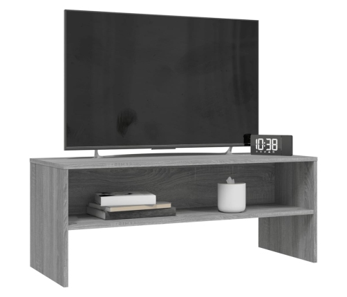 vidaXL Mueble de TV madera contrachapada gris Sonoma 100x40x40 cm