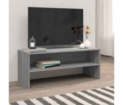 vidaXL Mueble de TV madera contrachapada gris Sonoma 100x40x40 cm