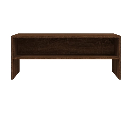 Mueble de TV madera contrachapada roble marrón 100x40x40 cm