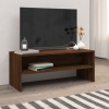 Mueble de TV madera contrachapada roble marrón 100x40x40 cm